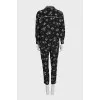 Silk suit with floral print