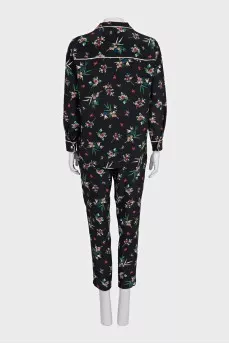 Silk suit with floral print