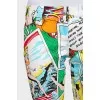 Low-waist trousers with a bright print