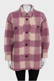 Checkered shirt coat
