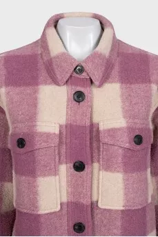 Checkered shirt coat