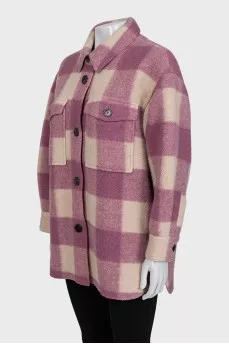 Checkered shirt coat
