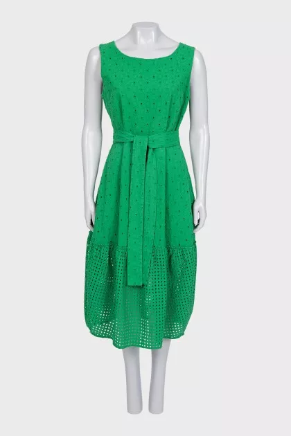Green dress with perforations