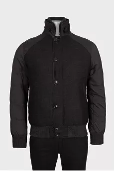 Men's brown jacket with wool insert