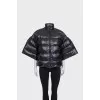 Straight down jacket with voluminous sleeves