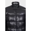 Straight down jacket with voluminous sleeves