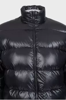 Straight down jacket with voluminous sleeves