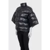 Straight down jacket with voluminous sleeves