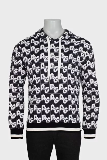 Men's straight sweatshirt with a signature print