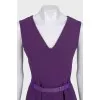 Purple fitted dress with a belt