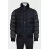 Men's black jacket with a fur collar