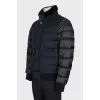 Men's black jacket with a fur collar