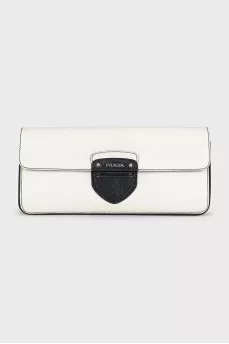 White leather clutch
