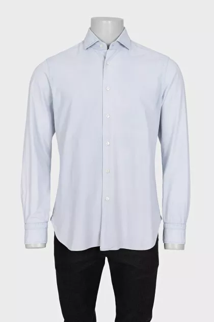 Men's light blue button-down shirt