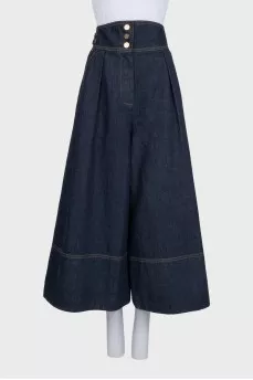 Wide leg cropped jeans with tag