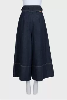 Wide leg cropped jeans with tag