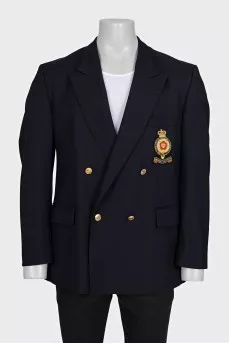 Men's wool jacket with a patch