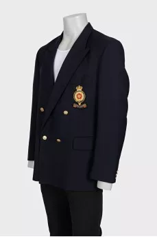 Men's wool jacket with a patch
