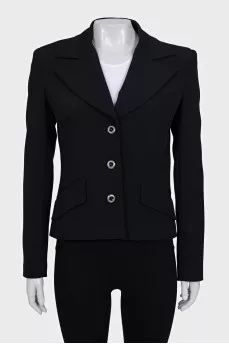 Single-breasted black button-down jacket