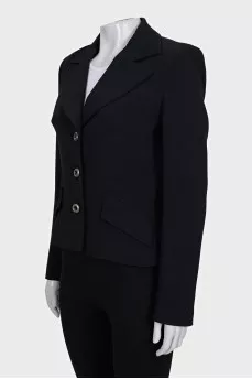 Single-breasted black button-down jacket