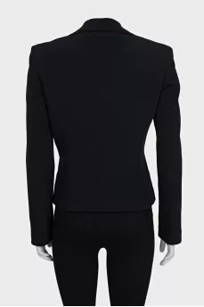 Single-breasted black button-down jacket