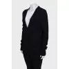 Long black wool cardigan