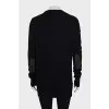 Long black wool cardigan