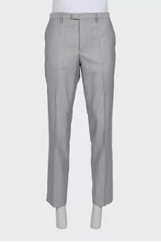 Men's gray wool and silk suit