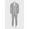 Men's gray wool and silk suit