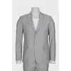 Men's gray wool and silk suit