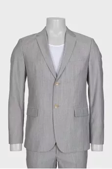 Men's gray wool and silk suit