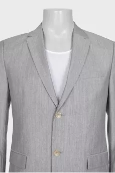 Men's gray wool and silk suit