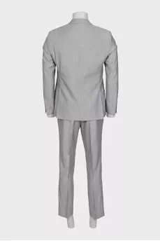 Men's gray wool and silk suit