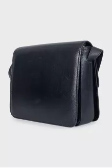 Leather crossbody bag with logo