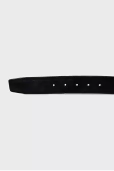 Men's black belt with a metal buckle