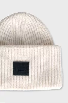 White hat with a brand logo