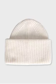 White hat with a brand logo