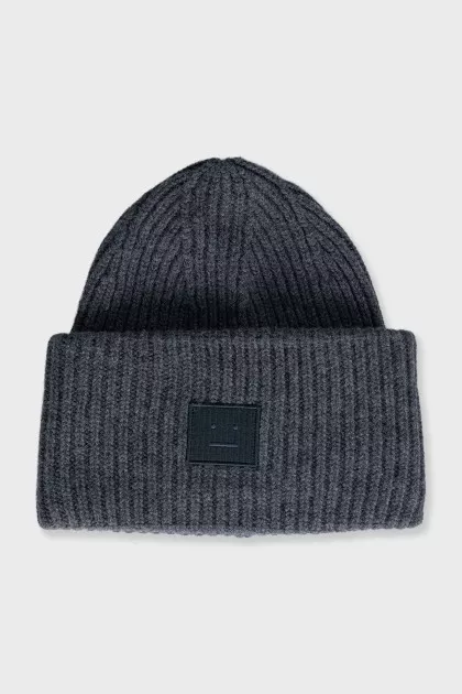 Gray wool hat