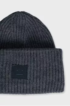 Gray wool hat