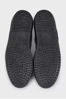 Men's insulated blue leather boots
