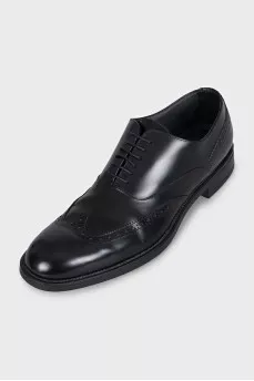 Men's leather round toe derby shoes