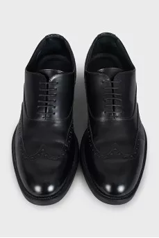 Men's leather round toe derby shoes