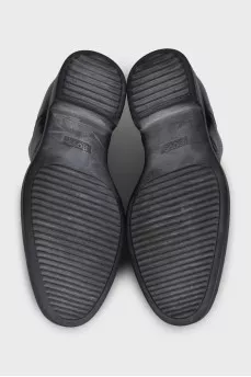 Men's leather round toe derby shoes