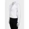 White fitted jacket with a button