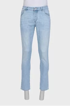 Мужские голубые джинсы skinny fit