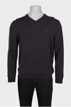 Men's brown wool pullover