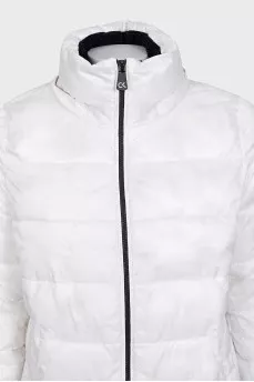 White jacket with brand logo