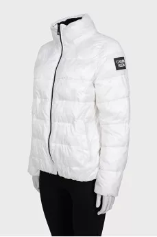 White jacket with brand logo