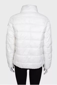 White jacket with brand logo