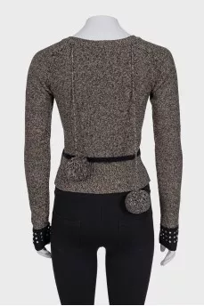 Brown jumper with rhinestones